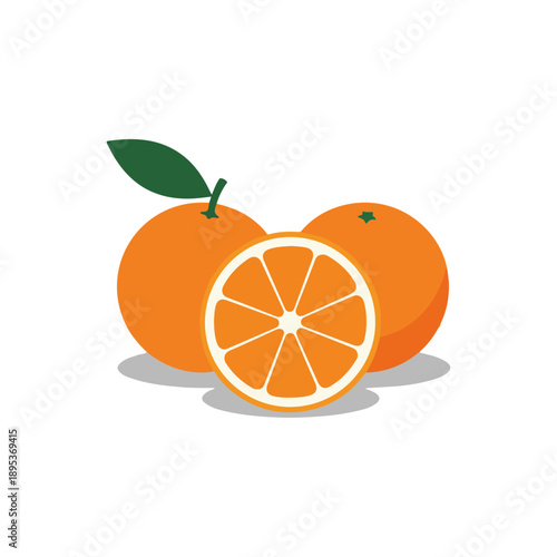 Oranges with One Cut Open.