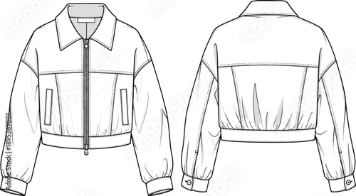 This title includes high-performing keywords like “cropped jacket,” “technical fashion illustration,” “welt pockets,” and “garment construction,” which are frequently searched by buyers.