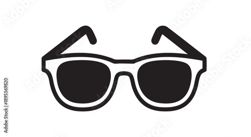 Stylish sunglasses with sleek frames and dark lenses viewed from the front