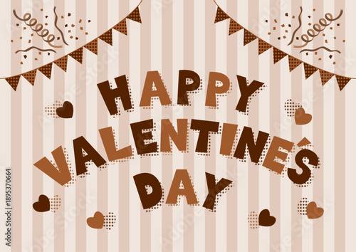 バレンタインデーのレトロな文字のイラスト