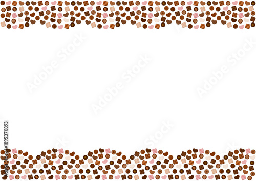 チョコレートアソートのかわいいフレームイラスト