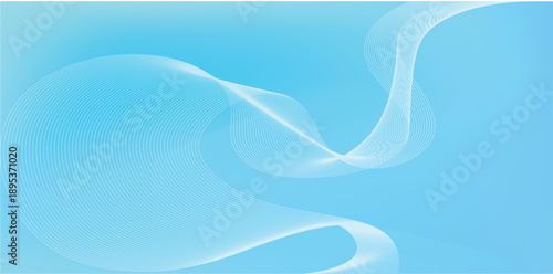 Blue abstract flowing wave background with soft gradients creating fresh modern airy visual movement