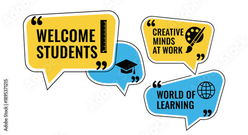 Welcome Students to a World of Creative Learning: School and Education Concept