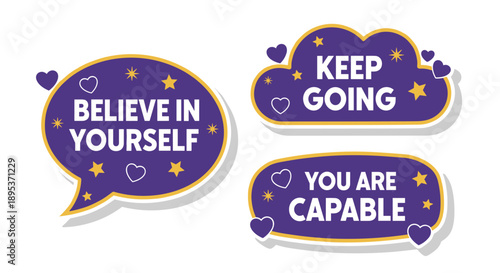 Motivational Messages: Keep Going You Are Capable Believe In Yourself Artwork