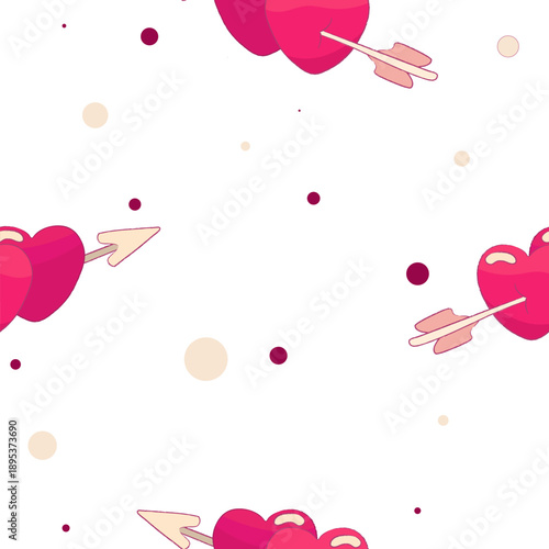 Seamless vector pattern with cute Valentine s Day