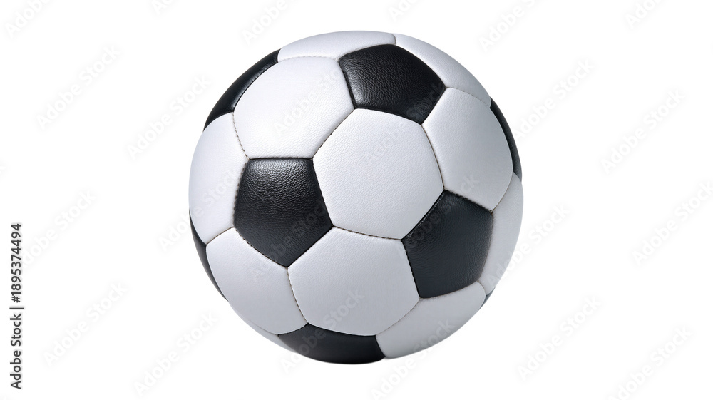Naklejka premium Classic black and white soccer ball on isolated background