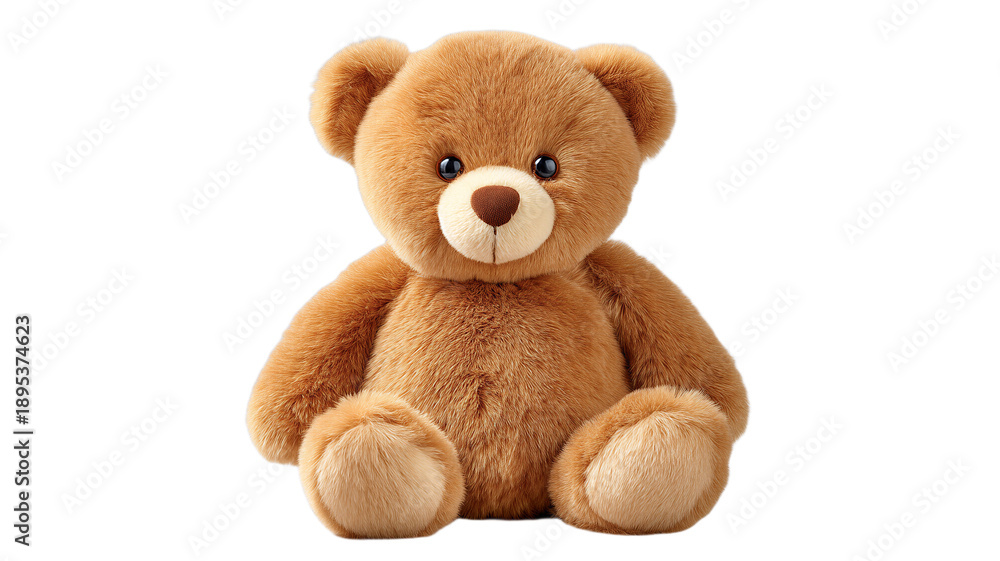 Fototapeta premium Adorable brown teddy bear with soft fur and cute expression