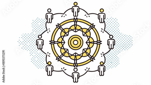 Stunning teamwork concept with connected people in modern design