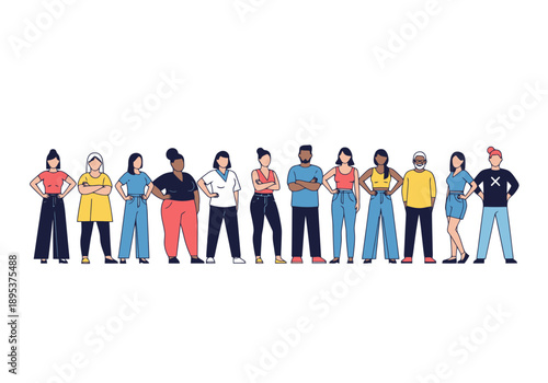 Diverse Group of People Standing Together Representing Unity and Inclusion In A Community