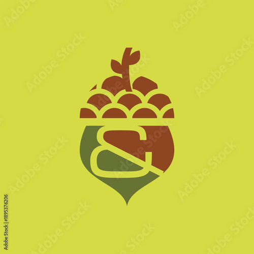 Pine Cone Icon Vector Illustration for Nature and Botanical Design