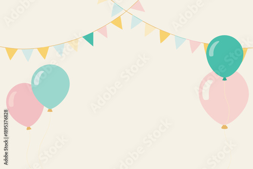Birthday Celebration Corner With Pastel Balloons