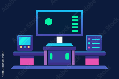 Coding Station With RGB Lighting And Futuristic Setup