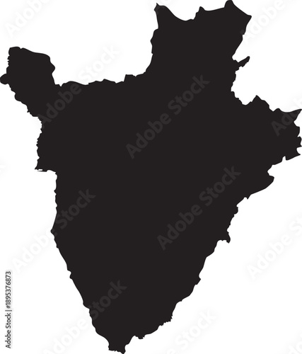 Burundi Silhouette Map Vector Transparent Background Vector