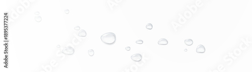 Canvas Print Realistic water drops on a transparent background, condensation on the surface with light reflection and shadow, vector, png, 3D effect