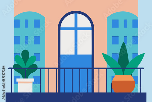 Parisian Style Apartment With Balcony View And Plants