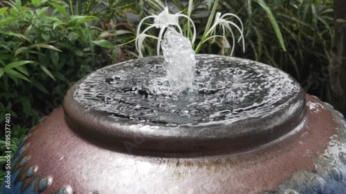 slow motion water jare fountain