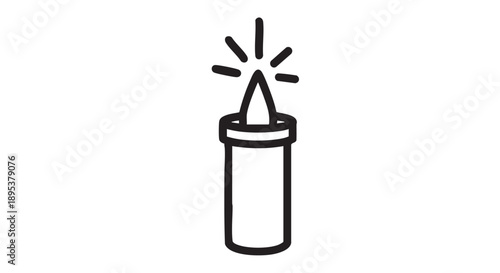 Simple line illustration of a party popper with bursting confetti, depicted in a minimalist style