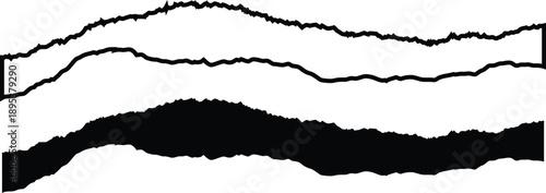 Torn paper reveal effect with rough ripped edges single shape silhouette isolated on transparent background