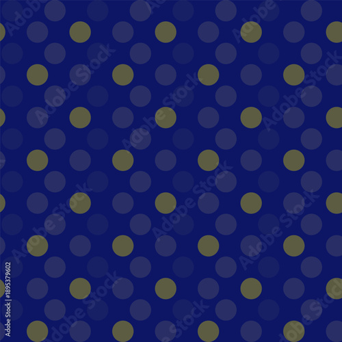 Seamless polka dot pattern in deep navy with muted contrasting dots, giving a modern, stylish, and slightly retro background. Great for textiles, wrapping paper, packaging, and surface design.