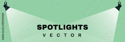 Spotlight with green background. Movie spotlight background.