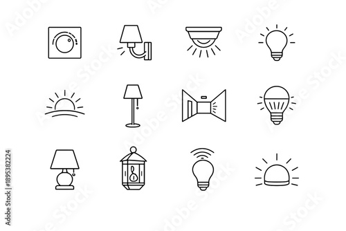 Lighting bulb lamp shaded style wall icons mindful vector light switch icon