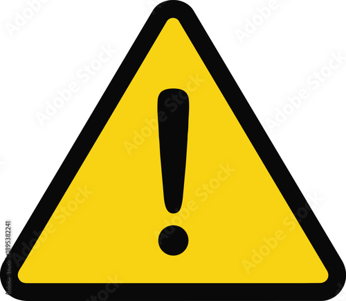yellow and black triangle warning sign with exclamation mark icon