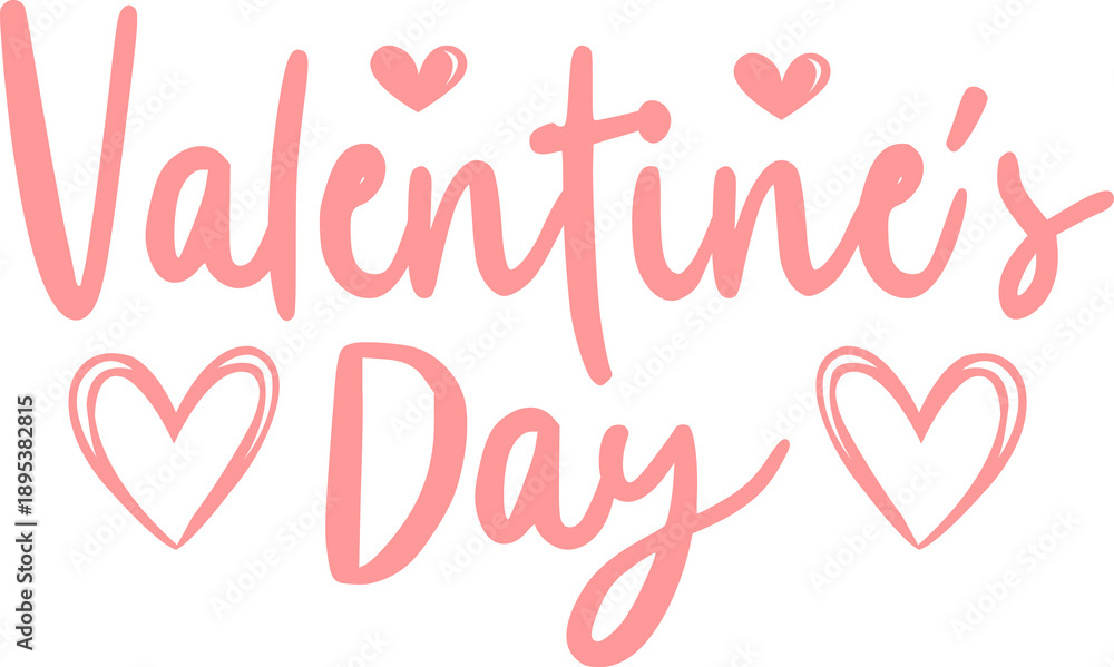 Fototapeta premium Valentine’s Day typography text on plain white transparent isolated background for card, shirt, hoodie, sweatshirt, apparel, tag, mug, icon, poster or badge
