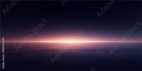 Dark Space Horizon Abstract Background with Soft Pink Light Energy Glow