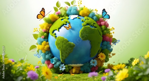 Celebrating earth day with renewable green energy for a sustainable future