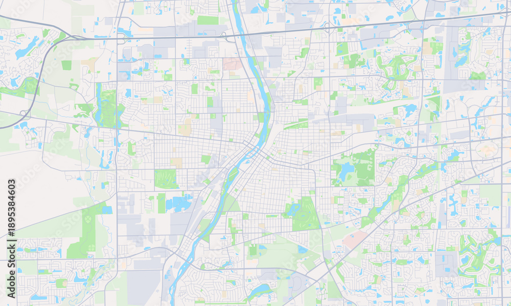 Fototapeta premium Aurora Illinois map