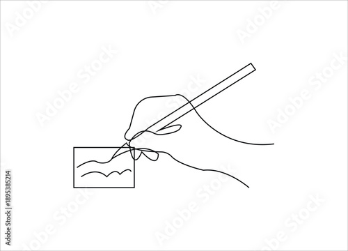 Ballpoint pen single line art template.