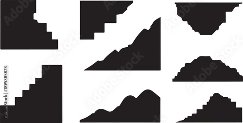 Geometric shapes in black and white colors pattern design