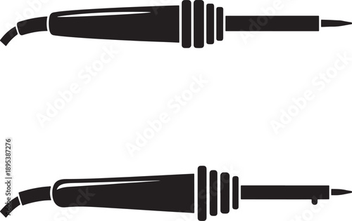 Soldering iron tool silhouette icons