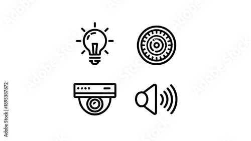 collection of Icons for smart home, security and automation systems.