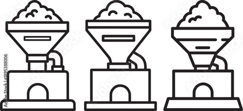 Three industrial coffee grinders