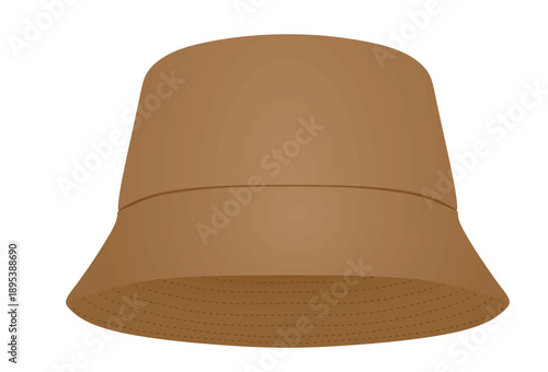 Brown fisherman hat. vector illustration
