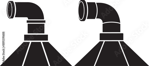 Pipe elbow fitting icon