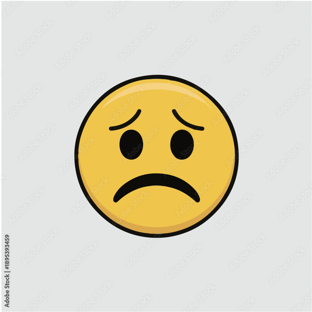 Fototapeta premium Sad Face Emoji Icon Vector Illustration