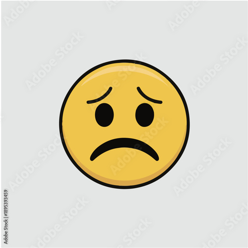 Sad Face Emoji Icon Vector Illustration