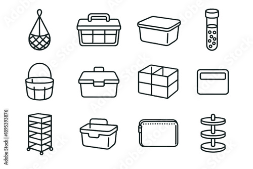 Space mini box mesh hobby caddy icon bin dividers storage tiny vector