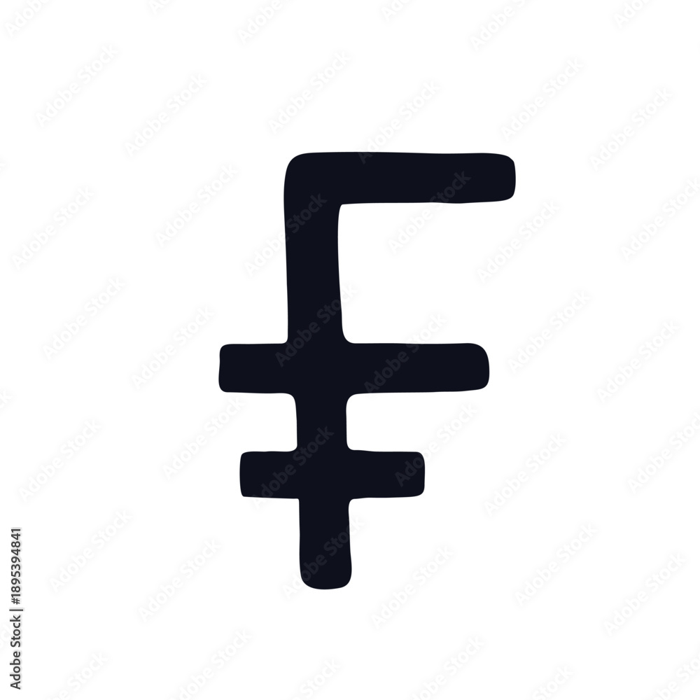 Obraz premium Swiss franc currency icon. Doodle logo sign emblem. Vector flat thin line design. Hand drawn sketch Economical financial design Cartoon game style. Print for clothes badge card cover flyer poster ad