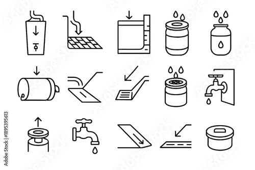 Diverter lid flow ramp vector sloped tank icons urban rainwater icon handle