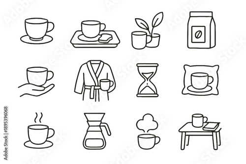 Soft time cloud holding breakfast quiet vector journal icon steam coffee coaster