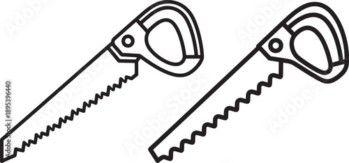 Two hand saws with jagged blades