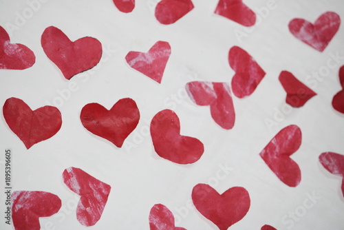 Red paper heart isolated on white background, valentine's day card copy space, red heart, valentine day gift card, red heart background,