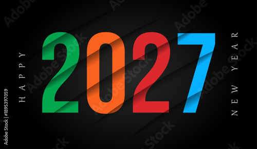 Happy New Year 2027 Celebration Banner and Web 