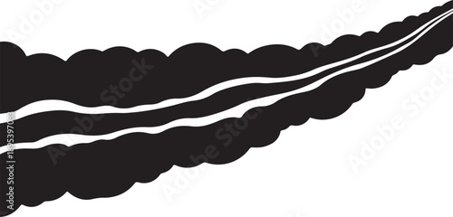Abstract black and white wavy lines on white background