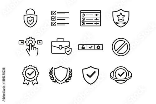 Seal ring minimalist vector footer briefcase ui regulated badge actions icon