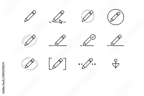 Edit generation marker halo inline image icon trigger hover state cue vector