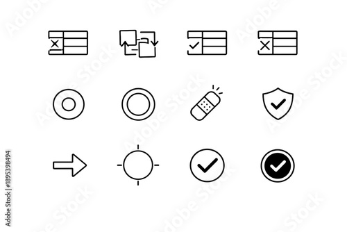 State image badge completion action generation cancel simple icon vector ring selection